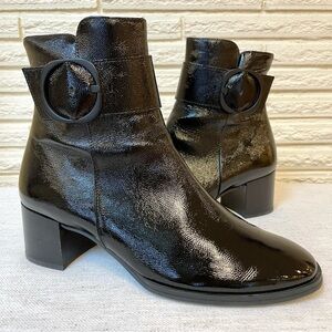 Paul Green Panache Waterproof Ankle Boot Bootie Patent Leather Black UK8 US 10.5